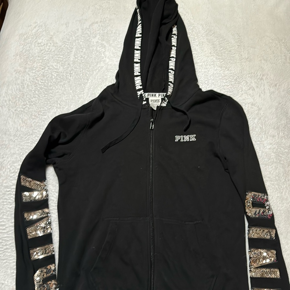 Victorias Secret Pink zip up hoodie (used)